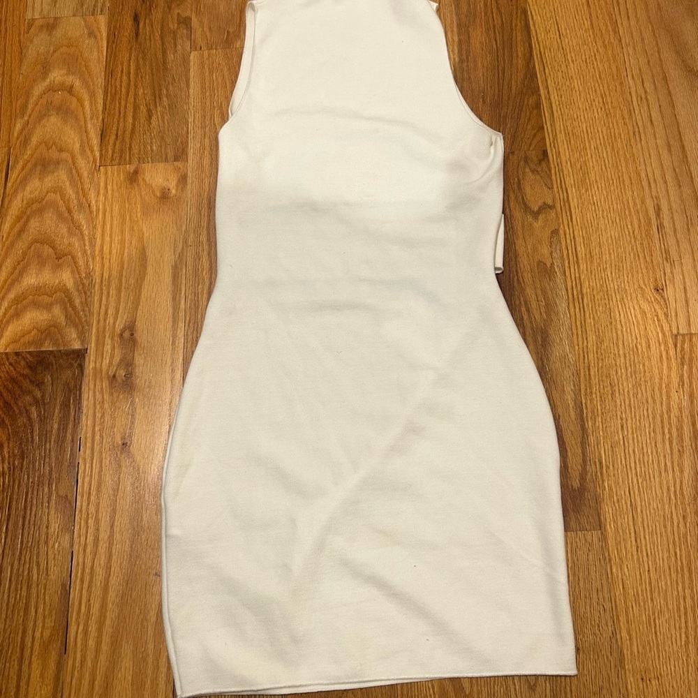 Zara White Halter Bodycon Mini Dress - Picture 6 of 10